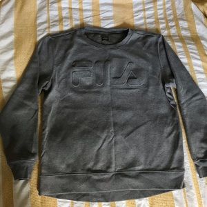 Grey Fila Logo Sweater